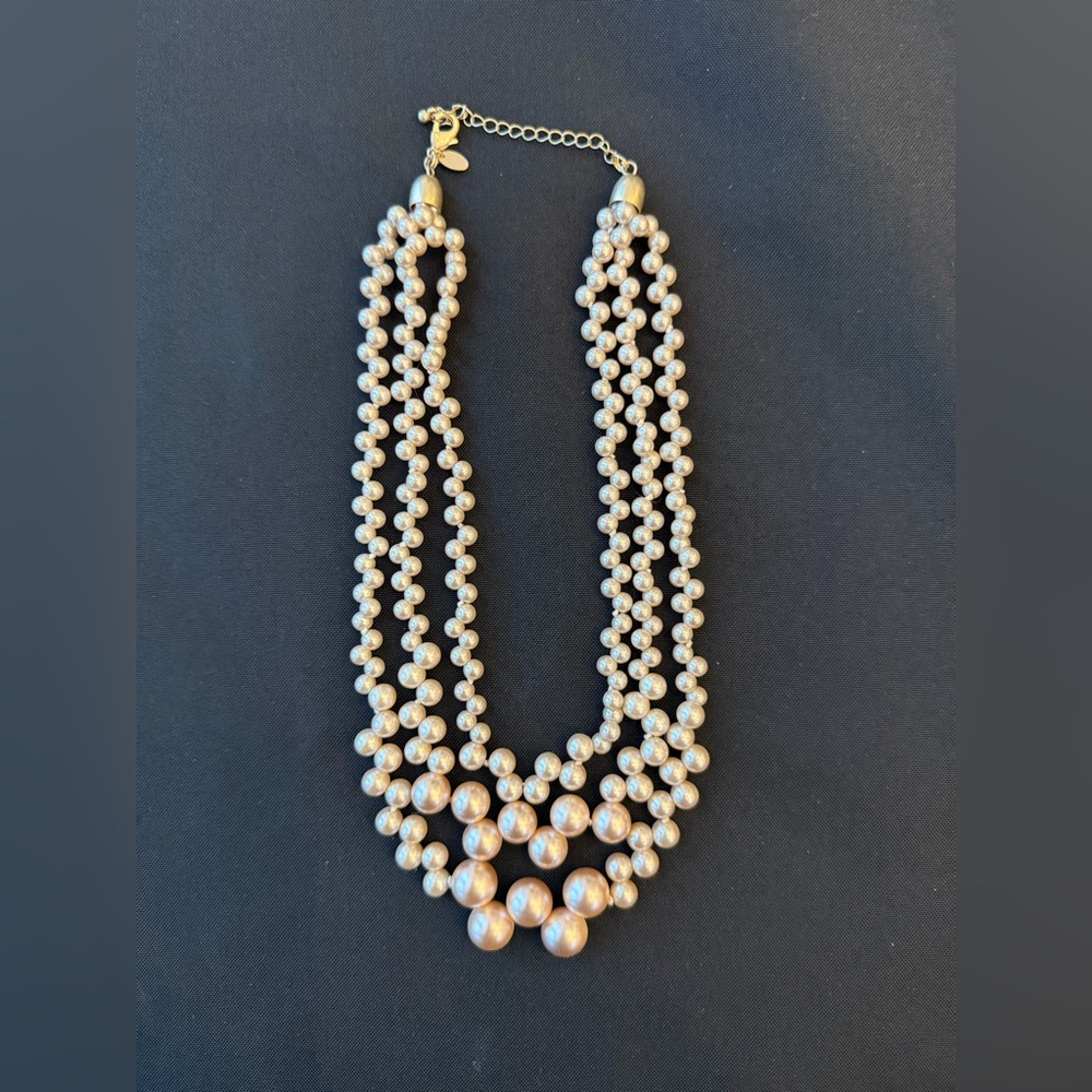 Lia Sophia Triple Strand Pearl Necklace